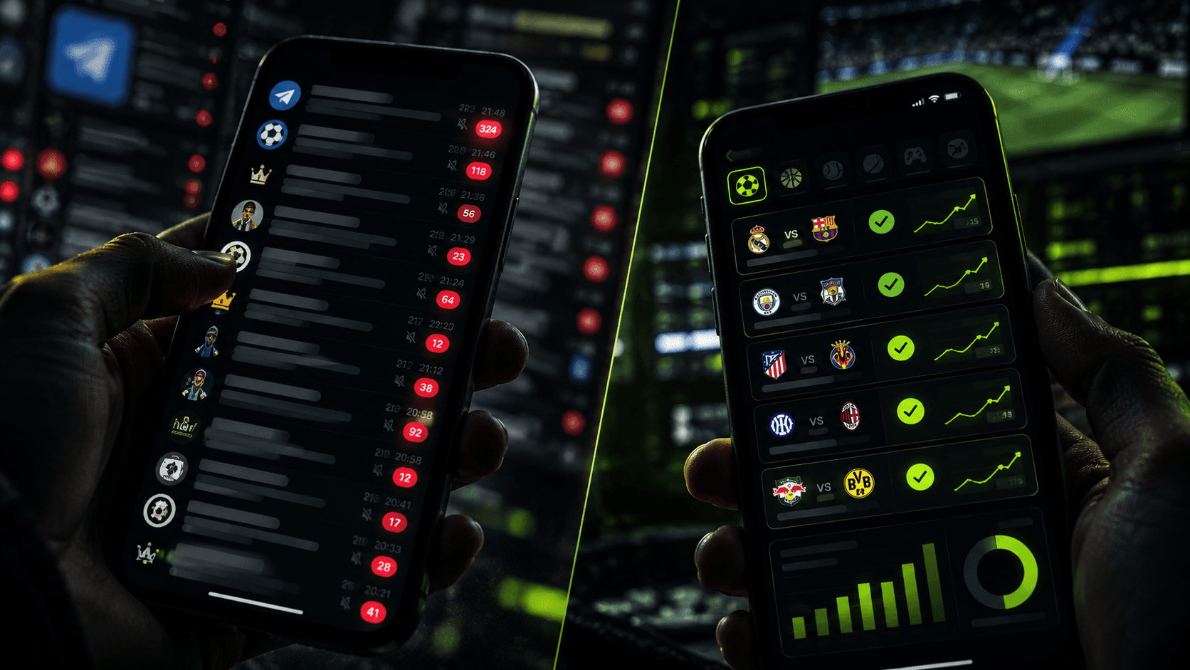 Contraste entre chats de tipsters y análisis deportivo con datos